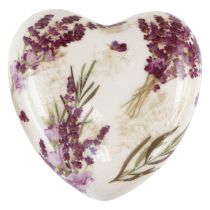 Article Décoration coeur décoration céramique lavande décoration de table faïence 8,5cm