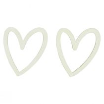 Article Décoration de coeur décoration dispersée coeurs décoration de table en bois crème 4,5 cm 48 pcs
