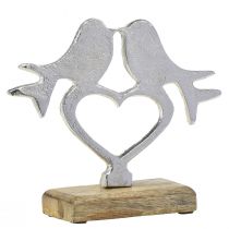 Article Décoration coeur à placer avec décoration oiseau mariage 16,5×19,5cm
