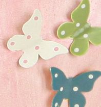 Article Pendentifs décoratifs en forme de cœur avec papillons pour la décoration printanière, 10,5 cm, lot de 3