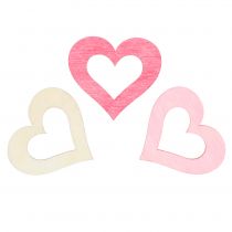 Article Coeurs à disperser rose, rose, naturel 4cm 72 pcs