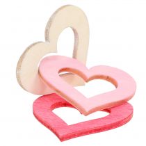 Article Coeurs à disperser rose, rose, naturel 4cm 72 pcs