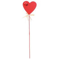 Article Bouchons coeur bois coeurs décoratifs rouges avec coccinelles 6cm 16 pcs