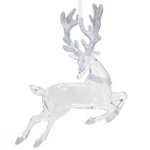 Article Décoration de cerf décorations de Noël en argent clair 19x21cm 2pcs