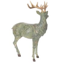 Article Figurine de cerf décorative, debout, détaillée, 43 cm
