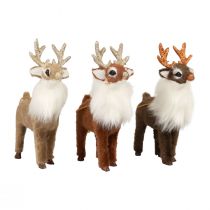 Article Figurines de Noël décoration de renne cintre décoratif décoration de table H11cm 3pcs