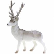 Article Déco cerf floqué/neigé 39cm