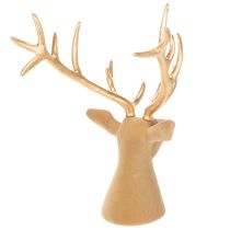 Article Tête de cerf décorative sculptée avec de grands bois, 52 cm