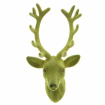 Article Déco tête de cerf floquée vert mousse 10cm x 20cm 3pcs