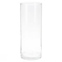 Article Grand vase en verre cylindre en verre transparent Ø12cm H30cm
