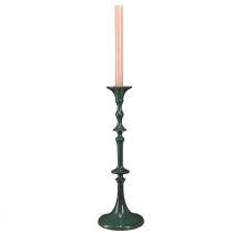 Article Bougeoir haut métal aspect céramique vert H38cm