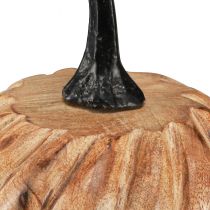 Article Citrouille en bois avec manche en métal noir naturel Ø12cm H13cm