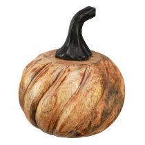 Article Citrouille en bois avec manche en métal noir naturel Ø9,5cm H11cm