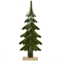 Sapin de Noël décoratif en bois effet brillant vert 23,5×5×60cm