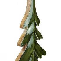 Sapin de Noël décoratif en bois effet brillant vert 23,5×5×60cm