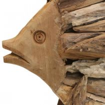 Article Déco poisson en bois grand, déco poisson debout H50cm
