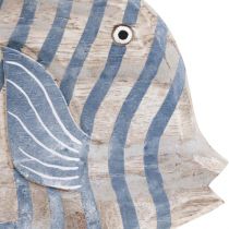 Déco poisson en bois grand poisson déco rayé debout H30cm