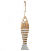 Article Décoration poisson en bois pendentif poisson maritime bois 28.5cm