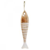 Article Décoration poisson en bois pendentif poisson maritime bois 49cm