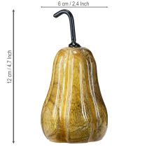 Article Poire en bois, décoration automnale rouge, jaune et blanche, 12 x 6 cm, 3 pièces
