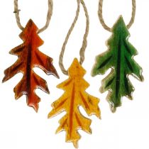 Feuilles décoratives en bois pour accrocher une décoration d&#39;automne colorée 6,5 × 4 cm 12 pcs