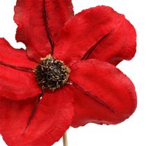 Article Fleur en bois comme plug rouge Ø9cm - 12cm L45cm 15 pcs