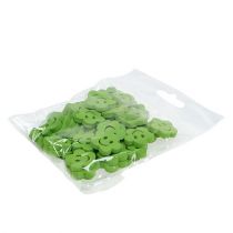 Article Fleur en bois avec visage vert 2,5 cm 48 pcs