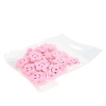 Article Fleur en bois avec visage rose 2,5 cm 48 pcs