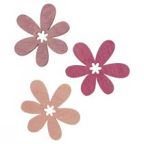 Fleurs en bois parsemer décoration fleurs bois violet/violet/rose Ø2cm 144p