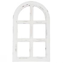Article Décoration en bois shabby chic cadre de fenêtre décoratif bois blanc 29,5×48cm