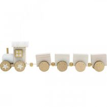 Article Train en bois déco Train de Noël blanc L20cm H6cm 2pcs