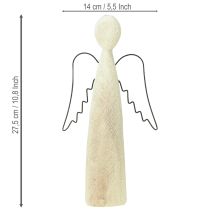 Article Ange en bois naturel ange gardien figurine en bois moderne H27,5cm