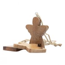 Ange en bois naturel cintre décoratif décoration d&#39;ange 8×1×10cm 6pcs