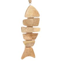 Article Poisson en bois à suspendre jute maritime naturel 27cmx2cmx10cm