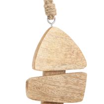 Article Poisson en bois à suspendre jute maritime naturel 27cmx2cmx10cm