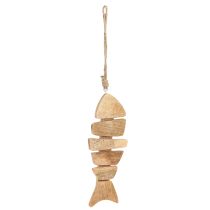 Article Poisson en bois à suspendre jute maritime naturel 27cmx2cmx10cm