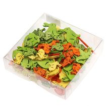 Article Lapin en bois 2cm - 4cm multicolore assorti 96 pièces