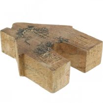 Article Décoration de maison en bois Maison de Noël décoration de maison en bois support en bois H10cm