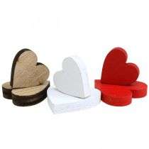 Article Décoration de dispersion de coeurs en bois coeurs de mariage en bois 2,5/2/1,5 cm 48 pcs