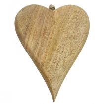 Suspension déco coeur en bois coeur décoration bois à suspendre nature 26cm