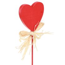 Article Bouchons décoratifs coeurs en bois coeurs avec coccinelles rouge 4cm 16 pcs