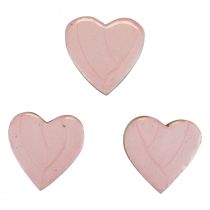 Article Coeurs en bois coeurs décoratifs rose clair brillant décoration de table 4,5 cm 8pcs