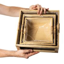 Article Boîte en bois avec tableau noir et insert, lot de 3 tailles, 30 cm