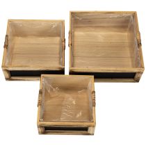 Article Boîte en bois avec tableau noir et insert, lot de 3 tailles, 30 cm