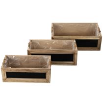 Article Boîte en bois avec tableau noir pour étiquetage, lot de 3, 36 cm