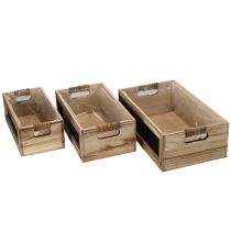 Article Boîte en bois avec tableau noir pour étiquetage, lot de 3, 36 cm