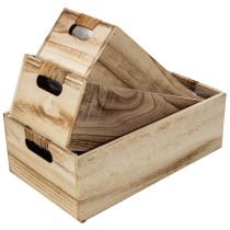 Article Boîte en bois avec tableau noir pour étiquetage, lot de 3, 36 cm