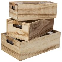 Article Boîte en bois avec tableau noir pour étiquetage, lot de 3, 36 cm