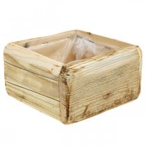 Article Cache-pot jardinière pot de fleurs en bois naturel 15,5×15,5cm