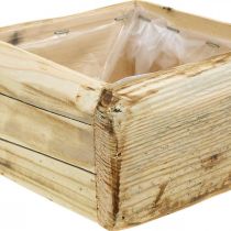 Article Cache-pot jardinière pot de fleurs en bois naturel 15,5×15,5cm